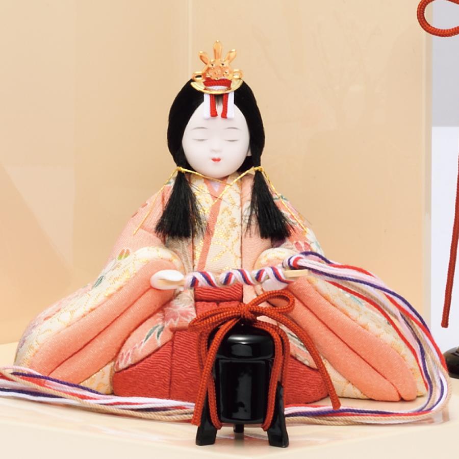 雛人形 お祝い 木目込み 一秀 ひな人形 親王飾り 桃山雛 2号 ナチュラル かわいい コンパクト ミニ お雛様 おしゃれ まる顔 2025-25-h-17-6_5