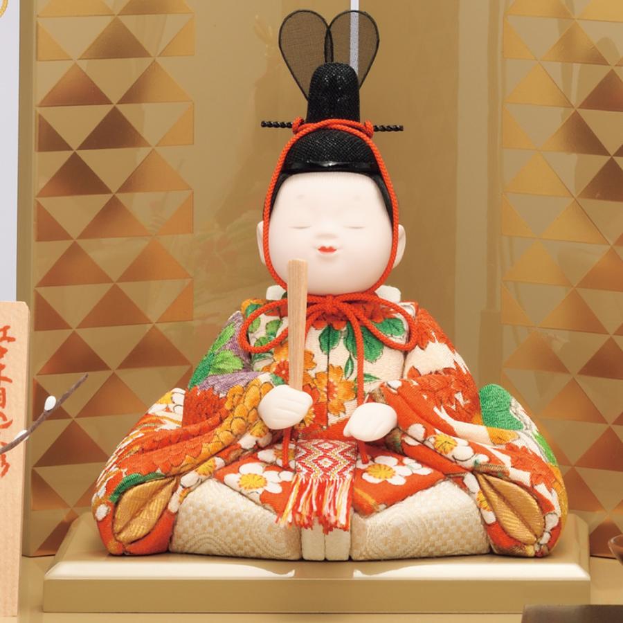 雛人形 お祝い 木目込み 一秀 ひな人形 親王飾り 桃山雛 17号 正絹 友禅 金 かわいい コンパクト ミニ お雛様 おしゃれ まる顔 2025-25h-20-6_3