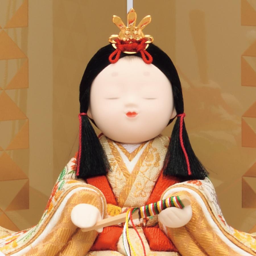 雛人形 お祝い 木目込み 一秀 ひな人形 親王飾り 桃山雛 17号 正絹 友禅 金 かわいい コンパクト ミニ お雛様 おしゃれ まる顔 2025-25h-20-6_4