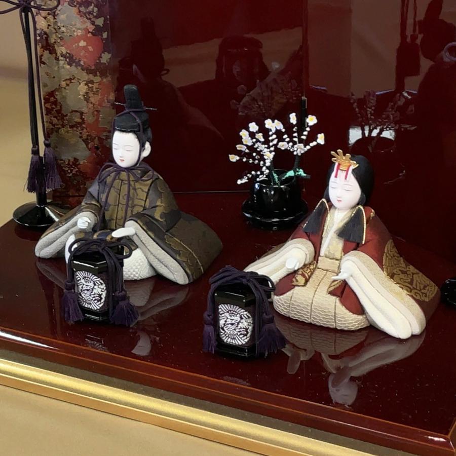 雛人形 お祝い 木目込み 一秀 ひな人形 親王飾  醍醐雛2号 正絹帯地 かわいい コンパクト ミニ お雛様 おしゃれ まる顔 2025 a-101-7の画像