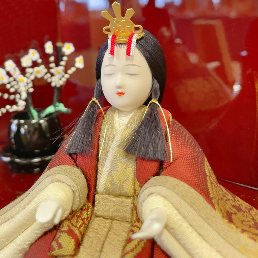 雛人形 お祝い 木目込み 一秀 ひな人形 親王飾  醍醐雛2号 正絹帯地 かわいい コンパクト ミニ お雛様 おしゃれ まる顔 2025 a-101-7の画像