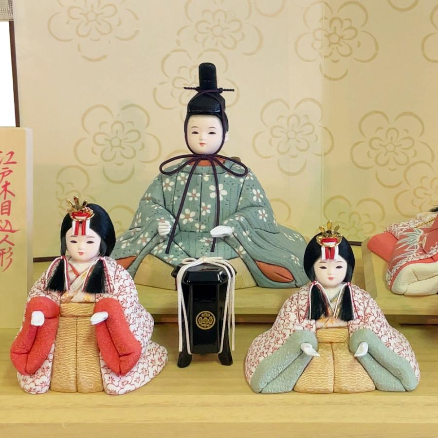 雛人形 お祝い 木目込み 一秀 ひな人形 親王飾 五人飾り 17号 友禅 かわいい コンパクト ミニ お雛様 おしゃれ まる顔 2025 j-5-7_2