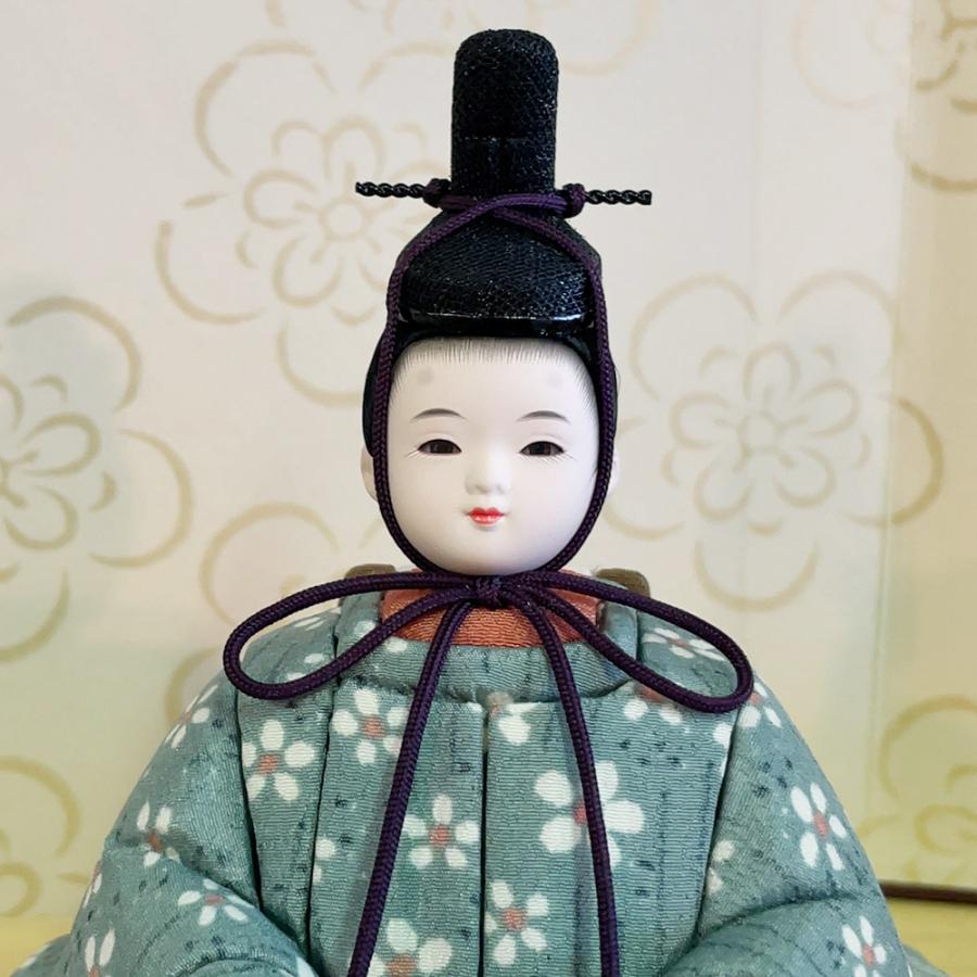 雛人形 お祝い 木目込み 一秀 ひな人形 親王飾 五人飾り 17号 友禅 かわいい コンパクト ミニ お雛様 おしゃれ まる顔 2025 j-5-7_4
