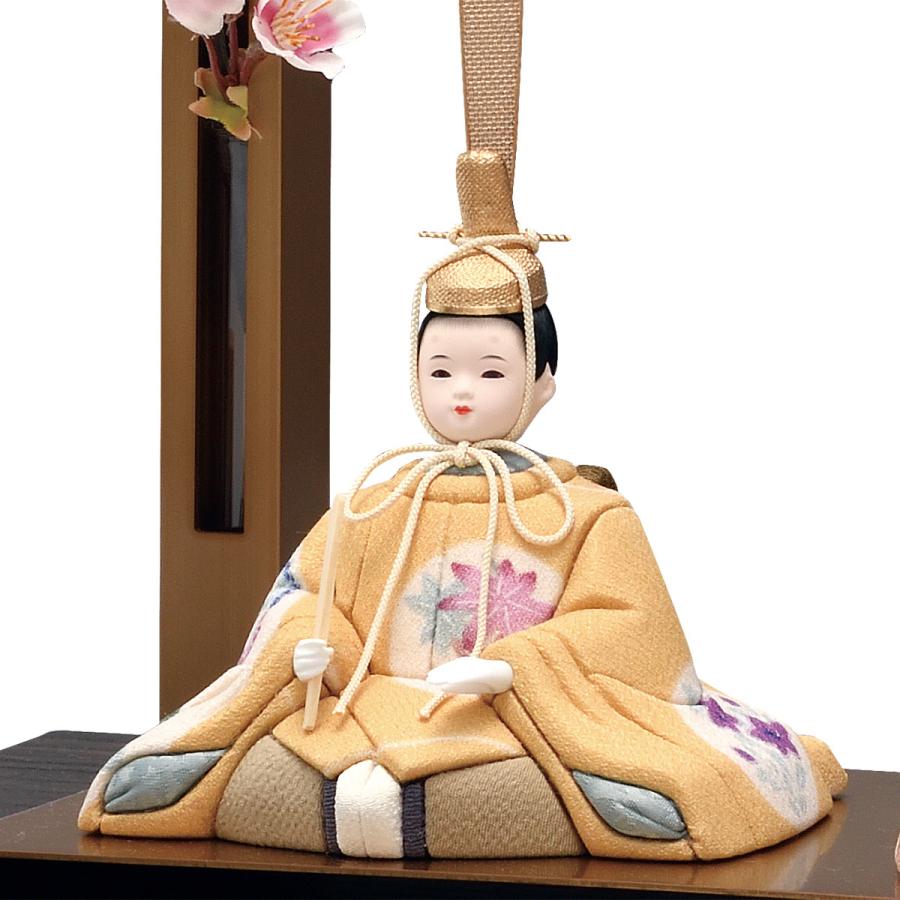 雛人形 コンパクト かわいい マンション モダン 金色 女の子 ミニ 花 おしゃれ 木目込み 初節句 木製 ひな人形 親王飾 眼入 17号 b116-8 2026_3