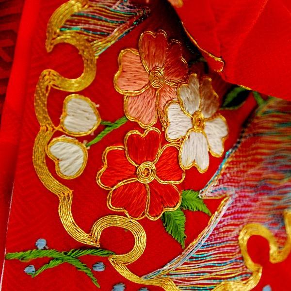市松人形13号 駒 正絹 刺繍赤 雪輪 女の子 いちまつ人形 : 家具通販