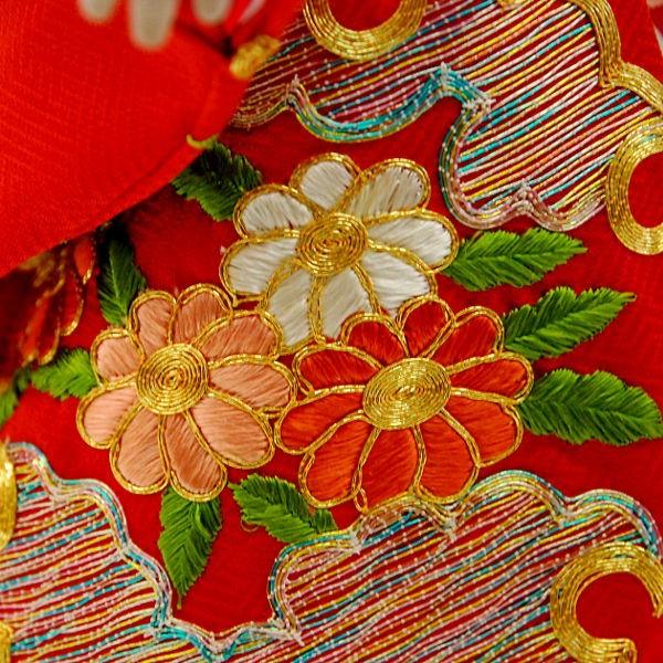 市松人形13号 駒 正絹 刺繍赤 雪輪 女の子 いちまつ人形 : 家具通販