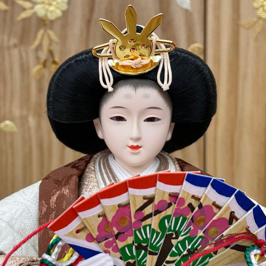 雛人形 コンパクト 白 赤 ひな人形 三段飾り 天然木 三段飾り 桜柄 おしゃれ お雛様 親王 三人官女 初節句 大35-3-3-43 ひな祭り 2025_5
