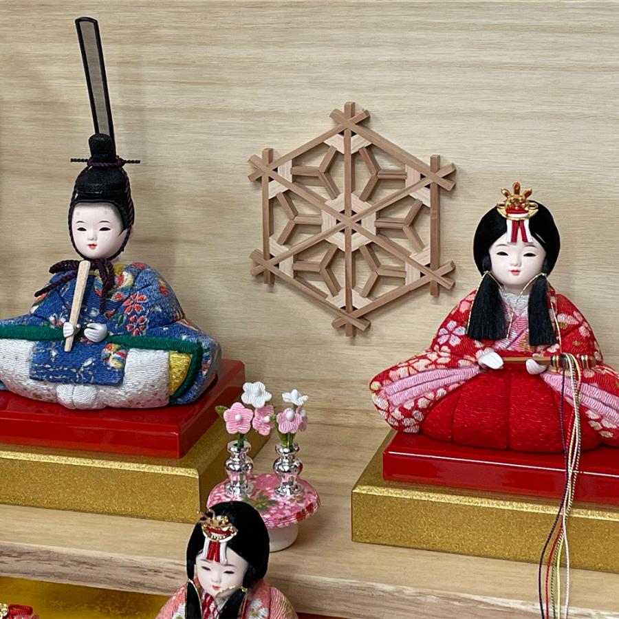 雛人形 ひな人形 5人飾り 木目込 段飾り 三段 コンパクト ミニ