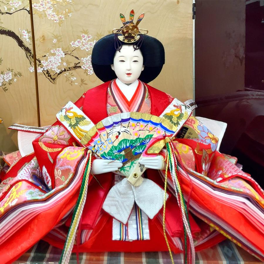 雛人形 久月 ひな人形 お祝い 三段飾り 段飾り 西陣織金襴 秀峰雛 駿河古典蒔絵 五人飾り 茶 桜 おしゃれ モダン かわいい チNo.28 2025 | 久月 | 04