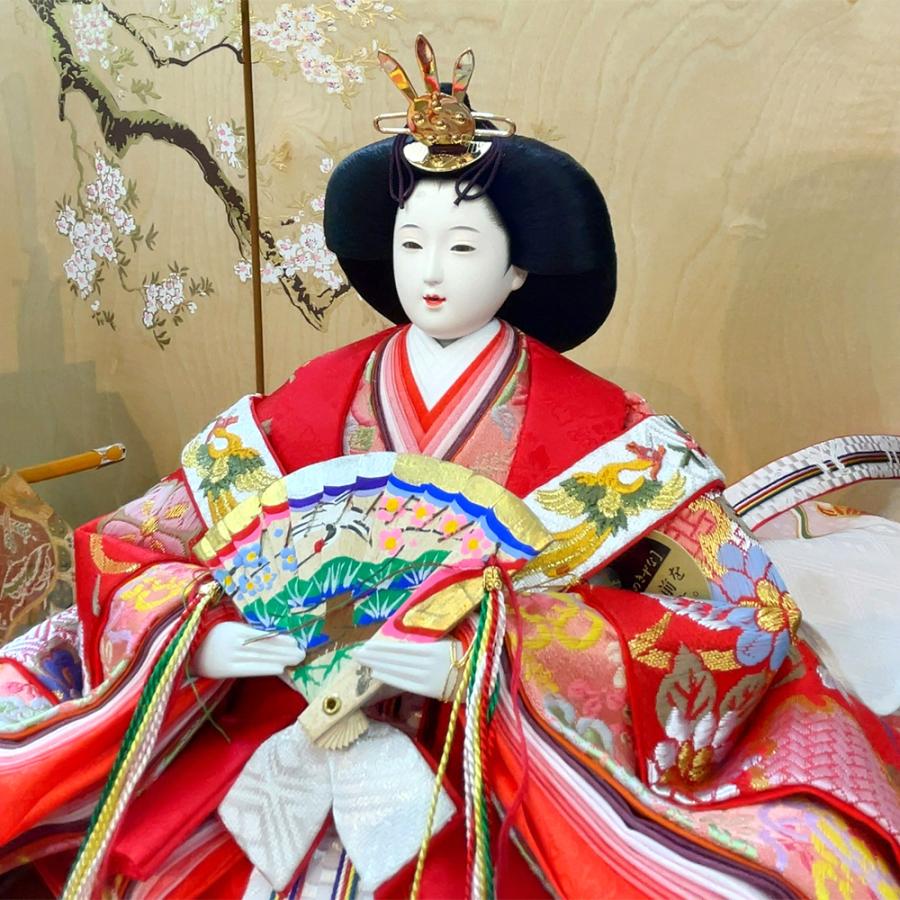 雛人形 久月 ひな人形 お祝い 三段飾り 段飾り 西陣織金襴 秀峰雛 駿河古典蒔絵 五人飾り 茶 桜 おしゃれ モダン かわいい チNo.28 2025 | 久月 | 08