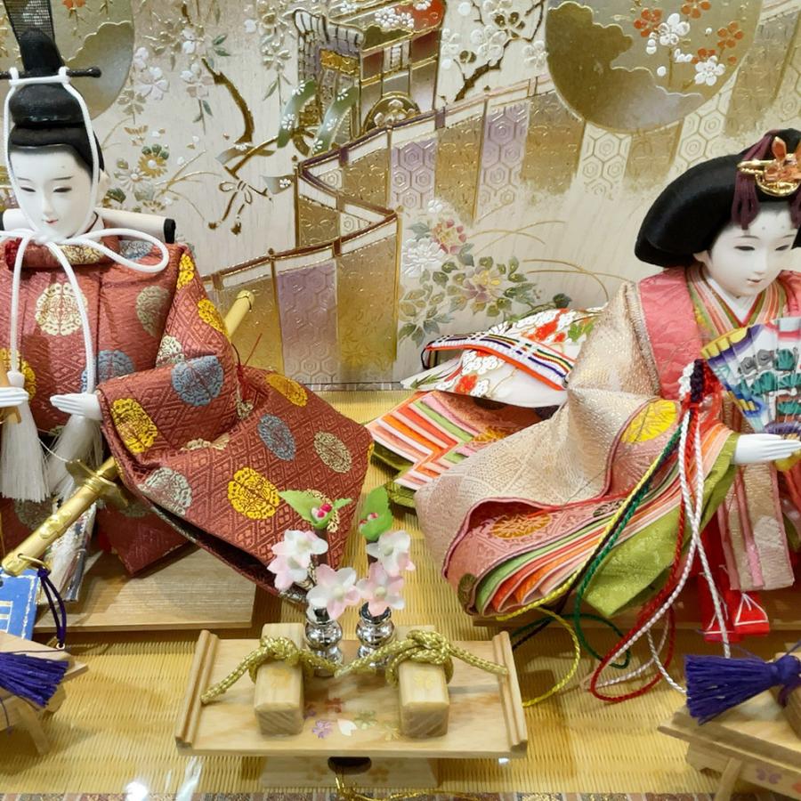 久月 雛人形 ひな人形 お祝い 平飾り 正絹 親王飾り 二人飾り 2人飾り