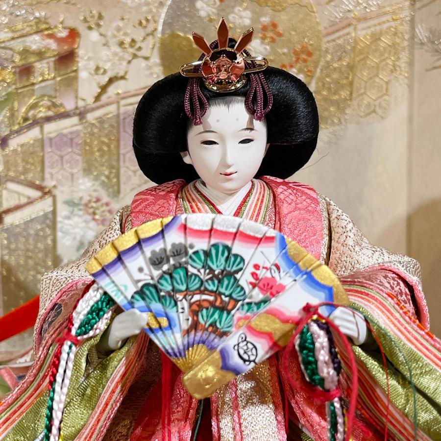 久月 雛人形 ひな人形 お祝い 平飾り 正絹 親王飾り 二人飾り 2人飾り