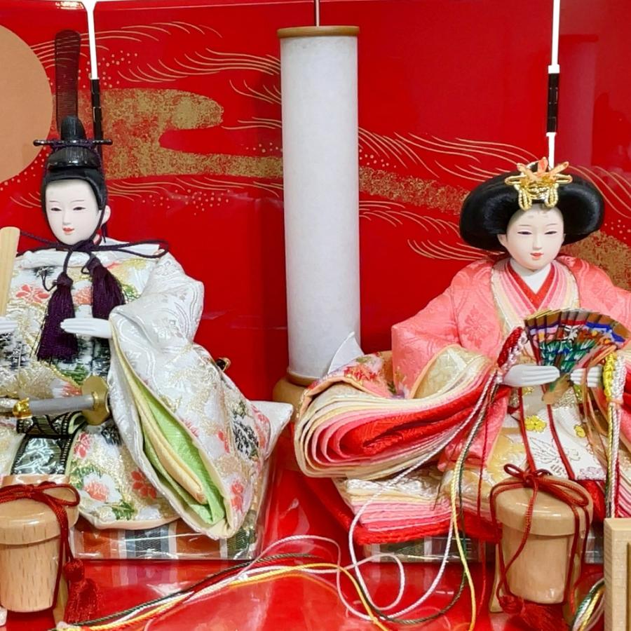 久月 雛人形 ひな人形 お祝い 収納飾り 収納式 銘木 楢 親王飾り 二人 