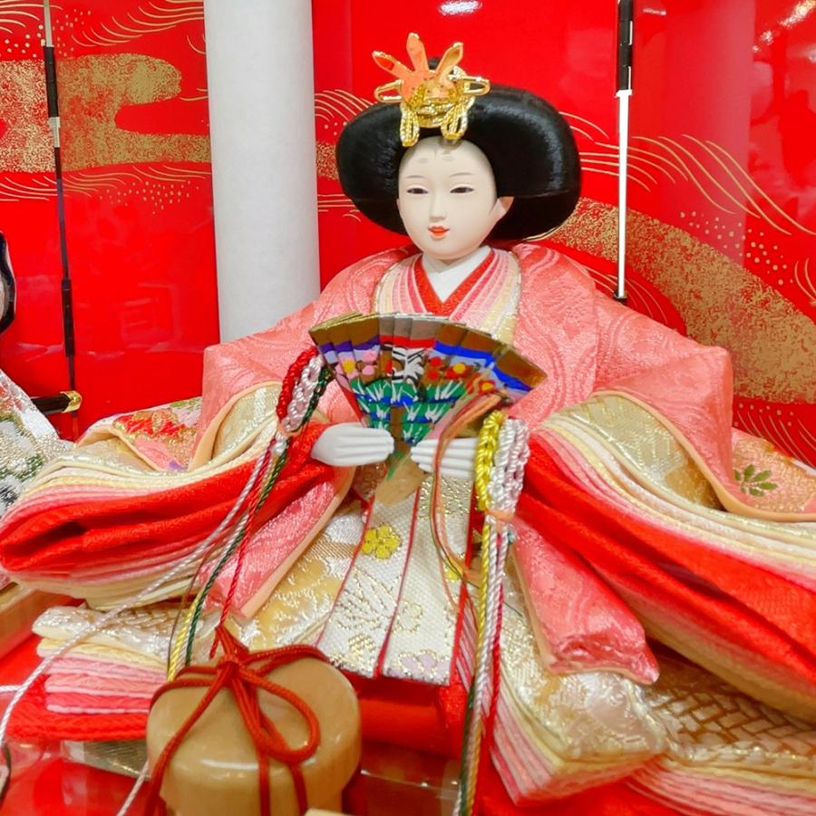 久月 雛人形 ひな人形 お祝い 収納飾り 収納式 銘木 楢 親王飾り 二人