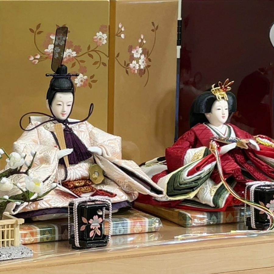 久月 雛人形 ひな人形 お祝い 収納飾り 収納式 銘木 栃 親王飾り 二人 