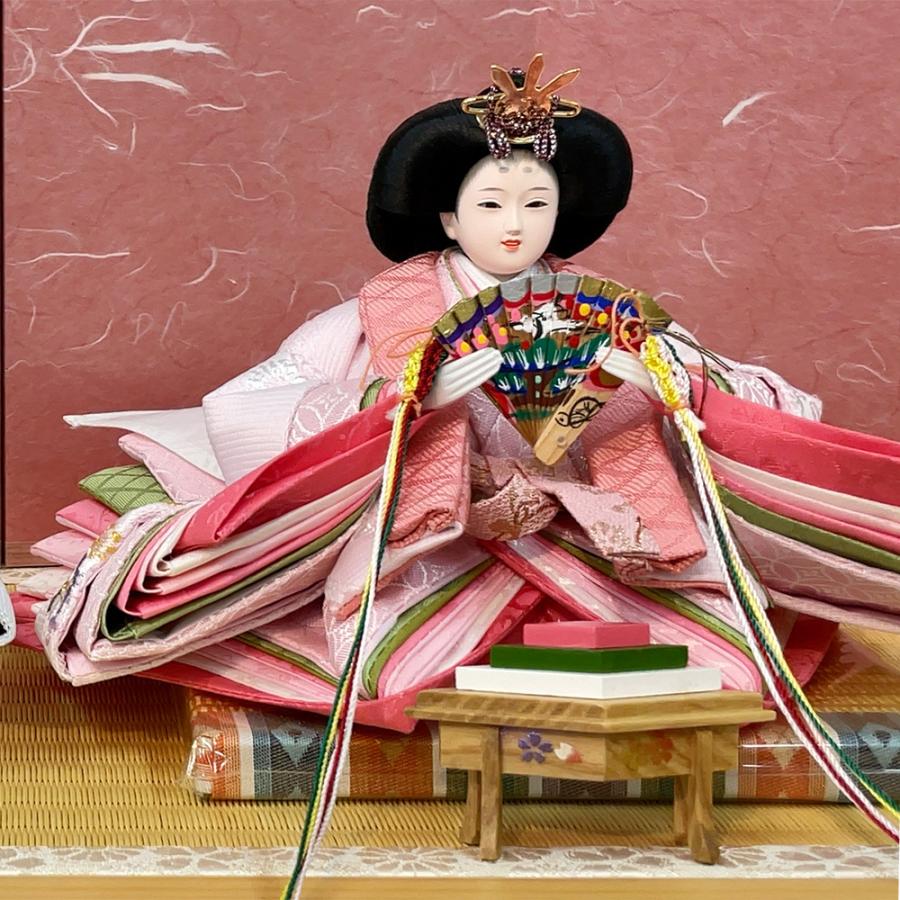 久月 雛人形 ひな人形 お祝い コンパクト 収納飾り 五人飾り 三段飾り
