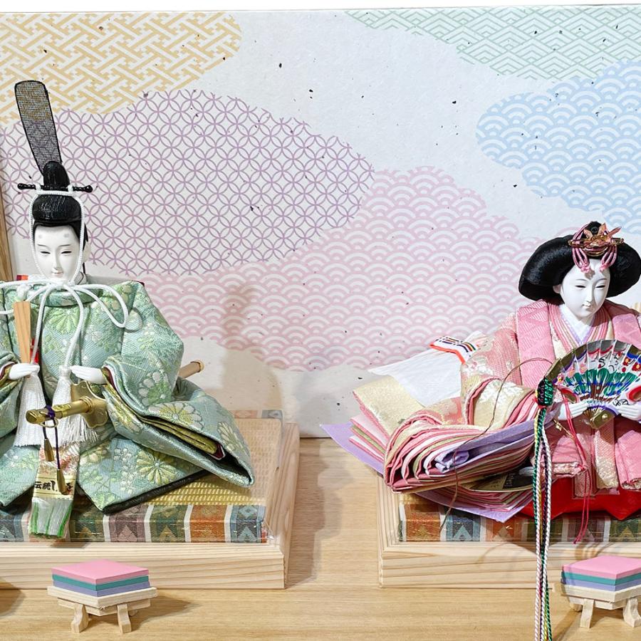 久月 雛人形 ひな人形 お祝い 七人飾り 三段飾り 組立簡単 木目