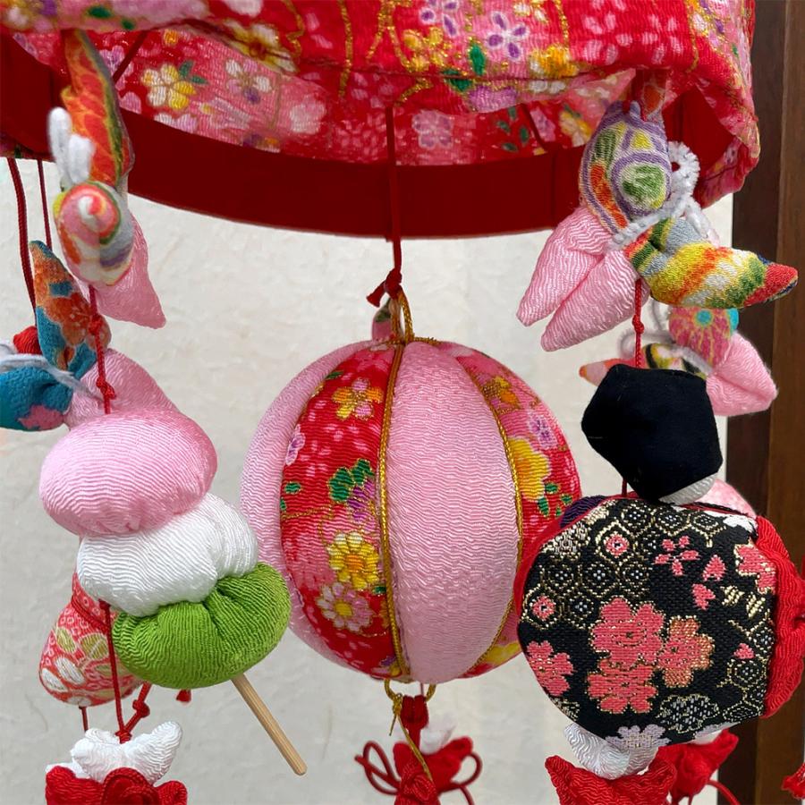 雛人形 久月 ひな人形 お祝い 吊るし飾り 吊るし雛 台付 かわいい おしゃれ モダン 赤 FHS-164 チNo.39 2025 | 久月 | 03