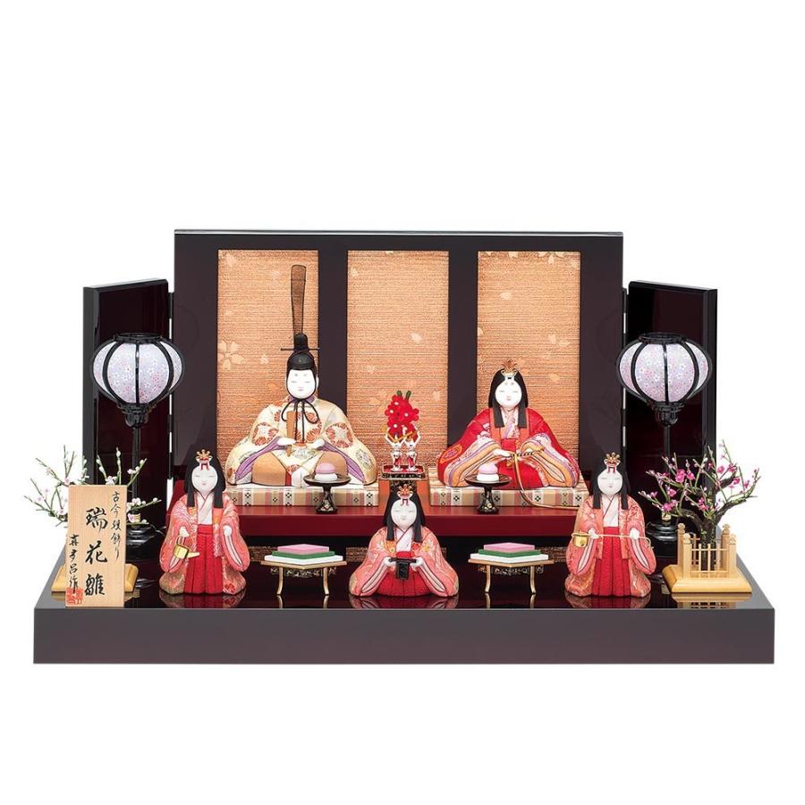 雛人形 木目込み 真多呂 段飾り 瑞花雛5人飾り かわいい モダン ひな人形 おしゃれ 可愛い 2022