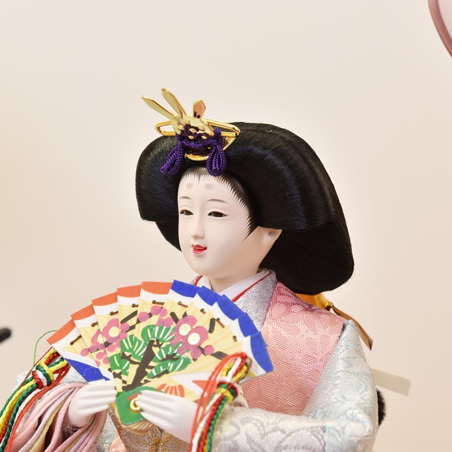 雛人形 コンパクト ケース飾り 選べる ミニ 丸型 紫ボカシ 桃ボカシ 飾り花 アクリル 小三五親王飾り 金襴仕立 おしゃれ おひな様 かわいい モダン 2025_7