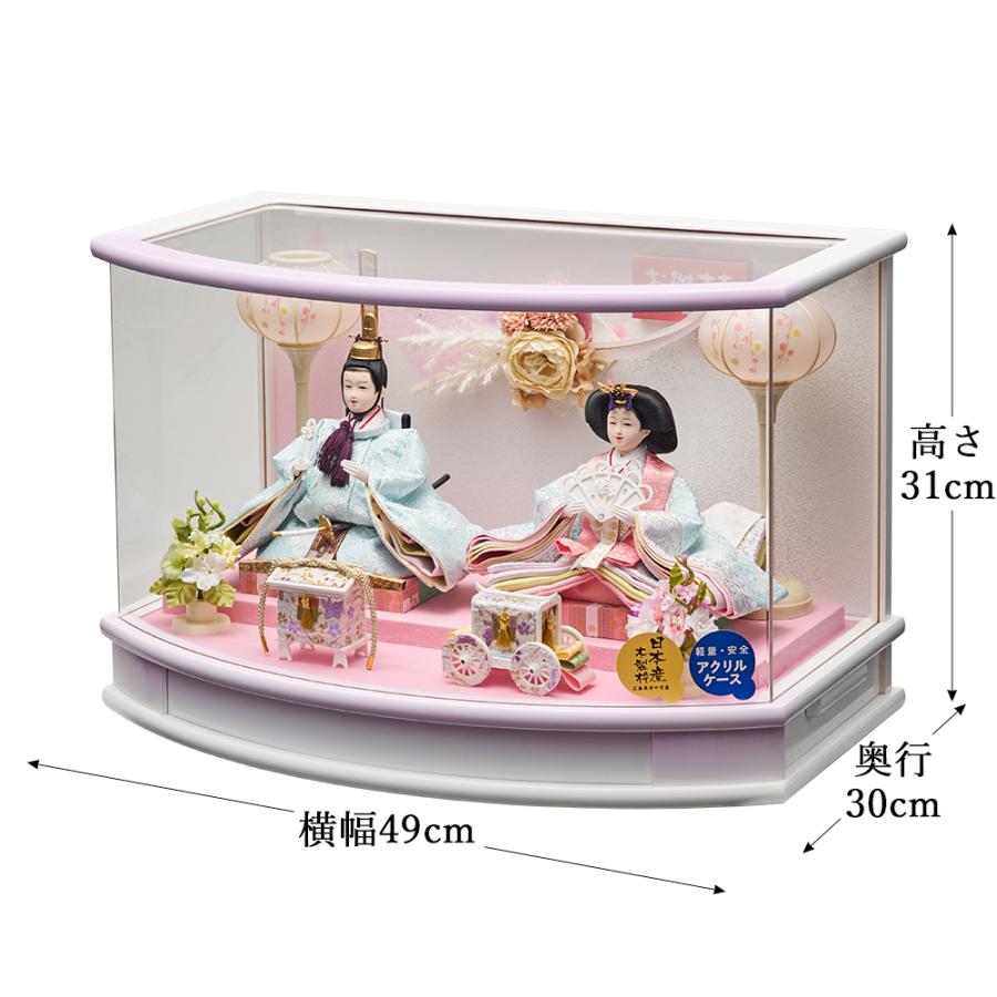 雛人形 コンパクト ミニ ケース飾り 選べる 小三五 親王飾り 金襴仕立