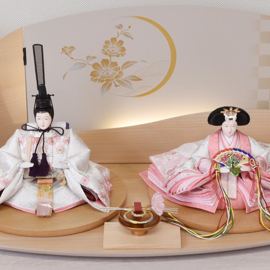 雛人形 コンパクト ひな人形 選べる 親王飾り 平飾り 白 桜刺繍 白ホワイト orijin シリーズ かわいい おしゃれ モダン お雛様 おひな様 2025 3706-10-067_6
