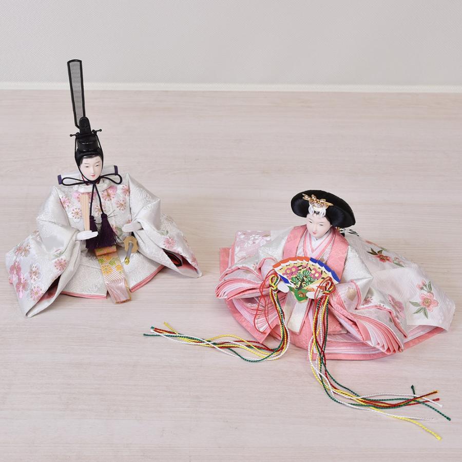 雛人形 コンパクト ひな人形 選べる 親王飾り 平飾り 白 桜刺繍 白ホワイト orijin シリーズ かわいい おしゃれ モダン お雛様 おひな様 2025 3706-10-067_7