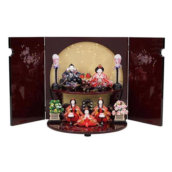 雛人形 五人飾り 超 コンパクト 5人 ミニ ひな人形 おしゃれ かわいい 初節句 お雛様 シンプル 台屏風折畳式