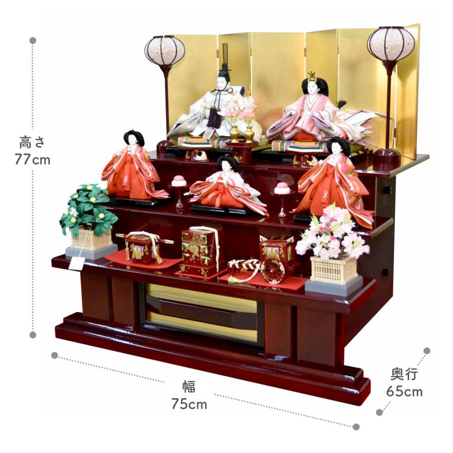 【正規品】 雛人形 ひな人形 お祝い 三段飾り 3段飾り 五人飾り 5人飾り おしゃれ かわいい おしゃれ 可愛い 【F3746516992】(132858円)