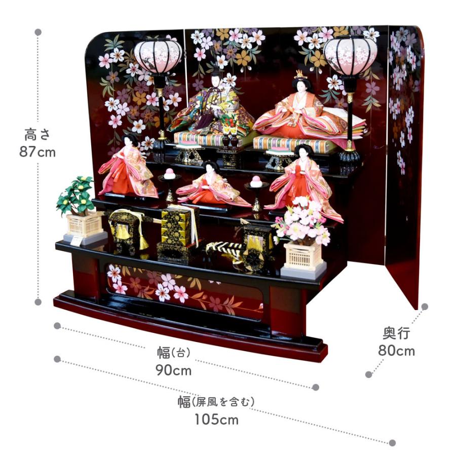 【正規販売店】 雛人形 ひな人形 お祝い 三段飾り 3段飾り 五人飾り 5人飾り おしゃれ かわいい おしゃれ 可愛い 【B3618091799】(128304円)