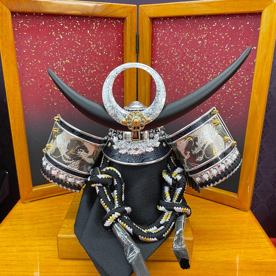 五月人形 兜飾り コンパクト 収納 上杉 謙信 龍 竜 選べる 武将 名将