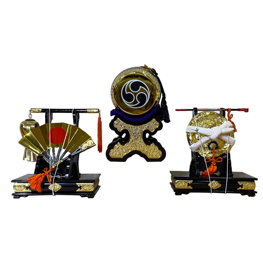 伝統工芸木製品 24cm 軍扇陣笠揃 五月人形小道具扇太鼓買い替え