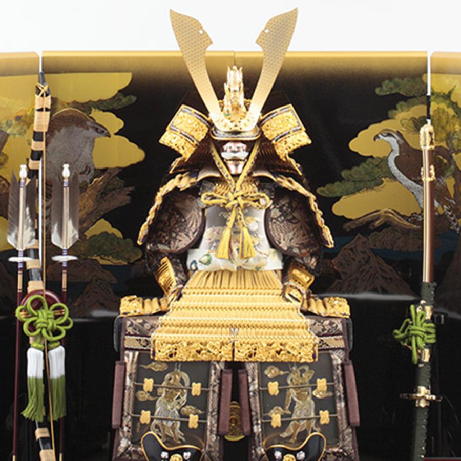 久月 五月人形 久月作 お祝い 鎧飾り 彫金仁王大鎧飾り 正絹緋縅12号