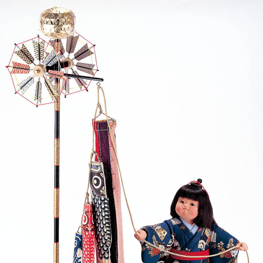 五月人形 真多呂人形作 木目込み 大将飾り 子供大将 引上げ 鯉のぼり