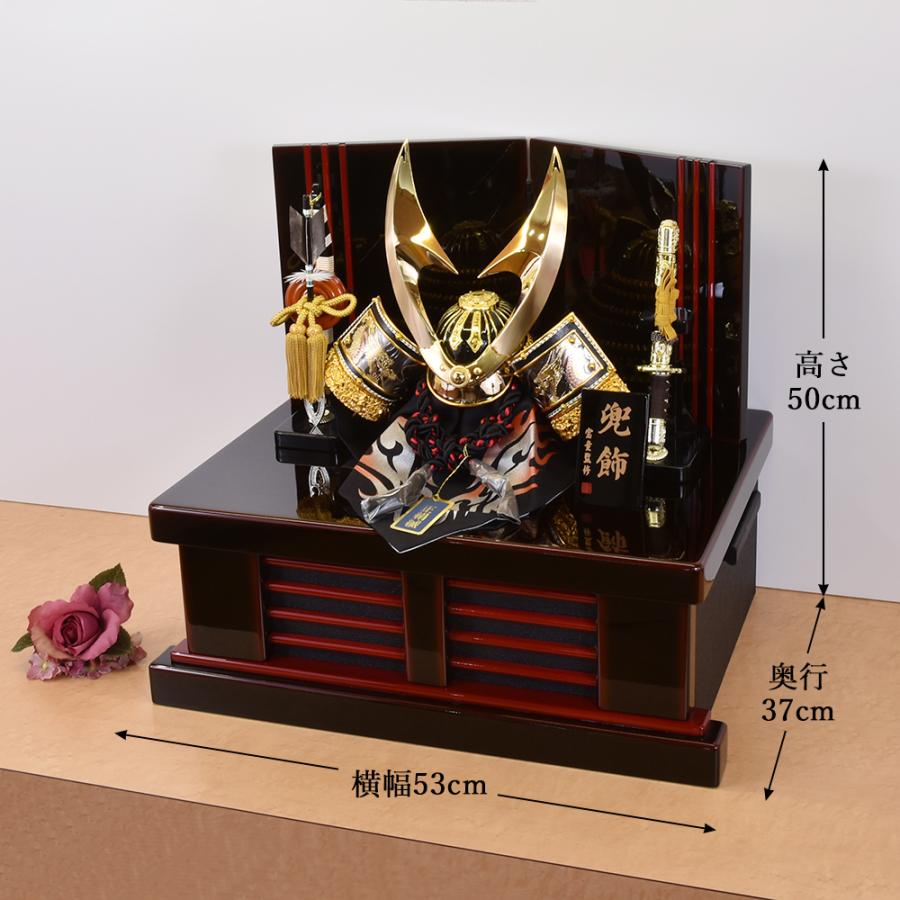 五月人形 コンパクト お祝い 兜飾り 収納飾り 10号 金 はやぶさ カッコ