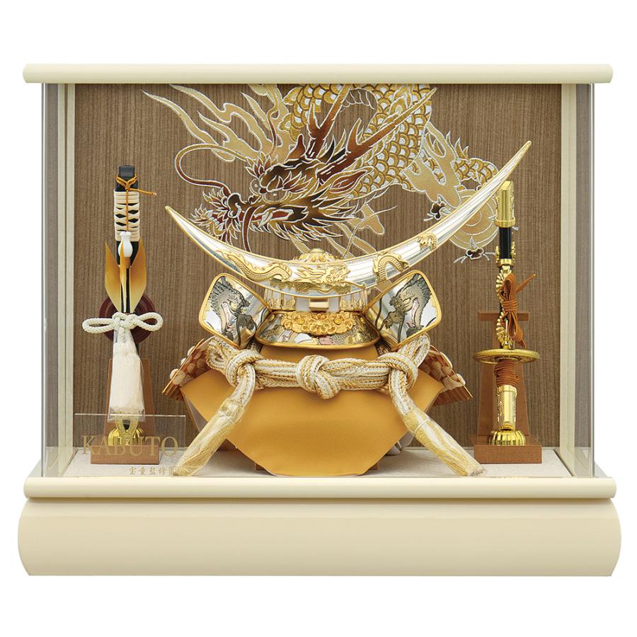 【美品】五月人形　兜飾り　ケース付　伊達政宗 五月人形 コンパクト おしゃれ 虎 兜 伊達政宗 ケール入り 兜飾り