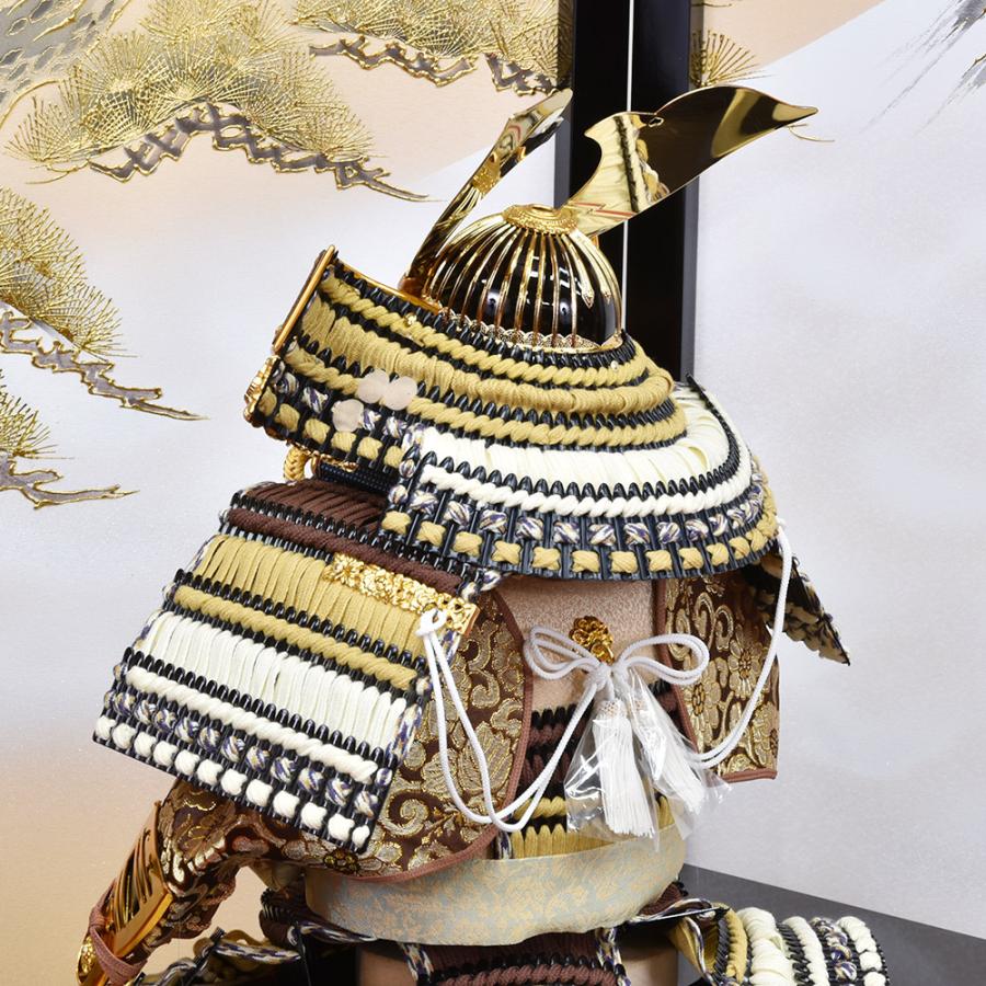 五月人形 コンパクト お祝い 鎧飾り 10号 鎧 文久 金 カッコいい 端午