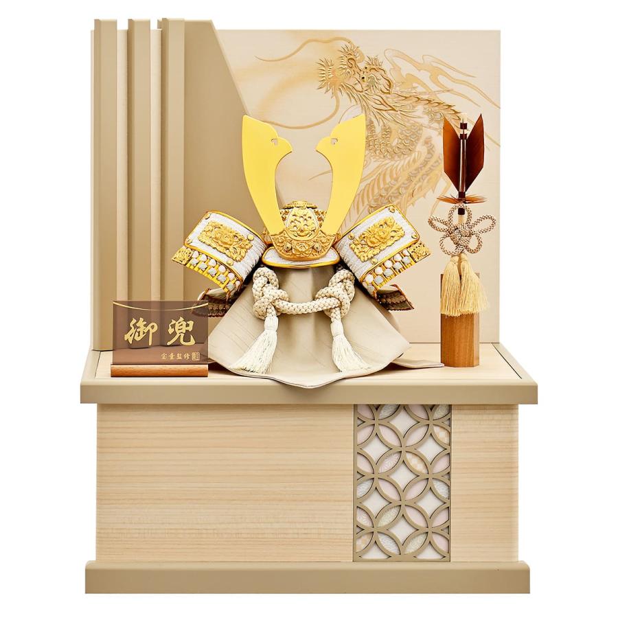 【美品】5月人形 五月人形 兜 収納飾り コンパクト かぶと 組子細工 ミニ おしゃれ 金