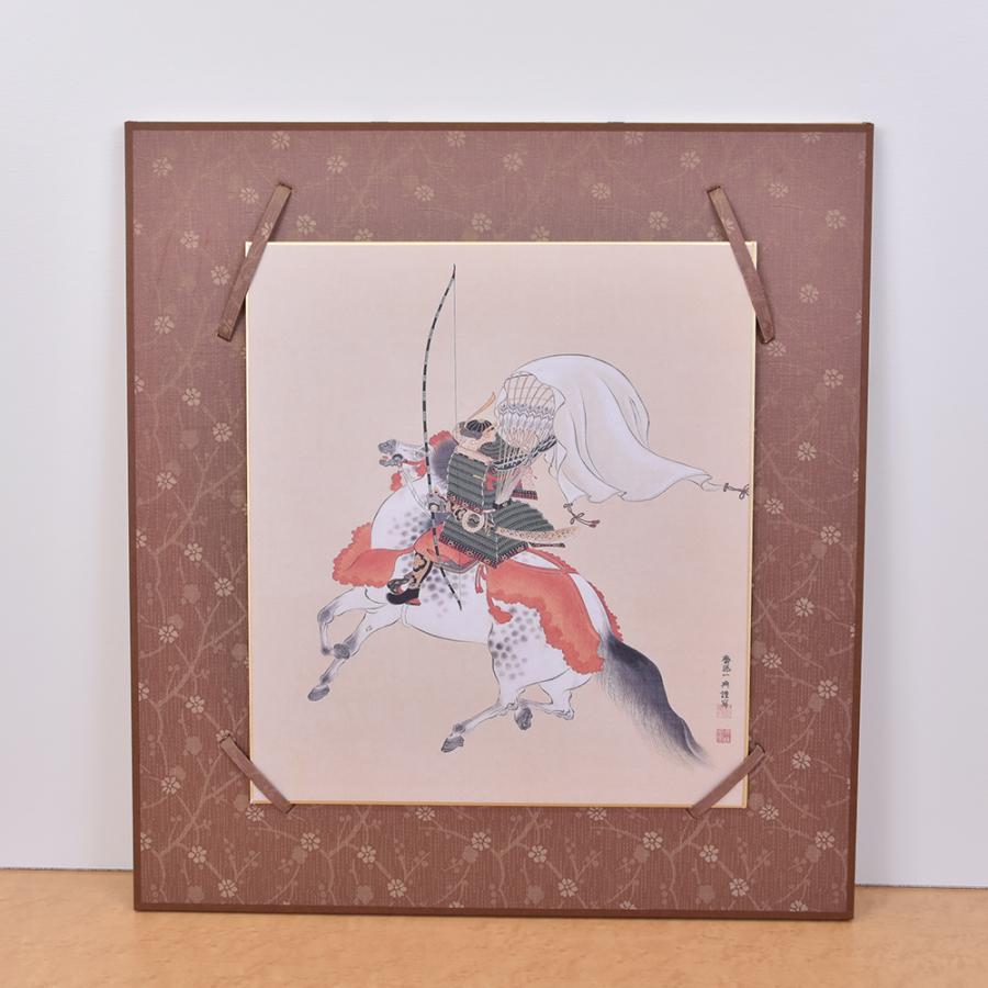 掛け軸 モダン オシャレ インテリア 五月人形 掛軸 斉藤 白馬武士 和モダン おしゃれ コンパクト 武者の画像
