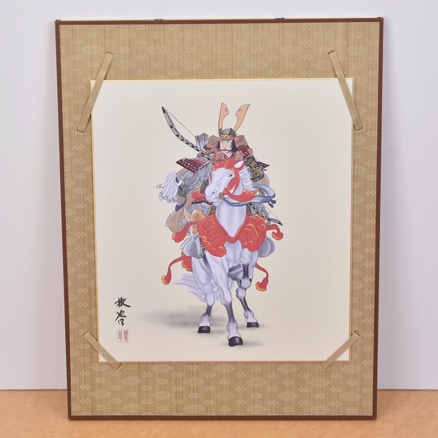掛け軸 モダン オシャレ インテリア 五月人形 掛軸 白馬武士 武者 和モダン おしゃれ コンパクトの画像