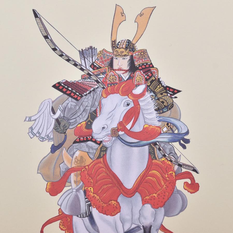 掛け軸 モダン オシャレ インテリア 五月人形 掛軸 白馬武士 武者 和モダン おしゃれ コンパクトの画像