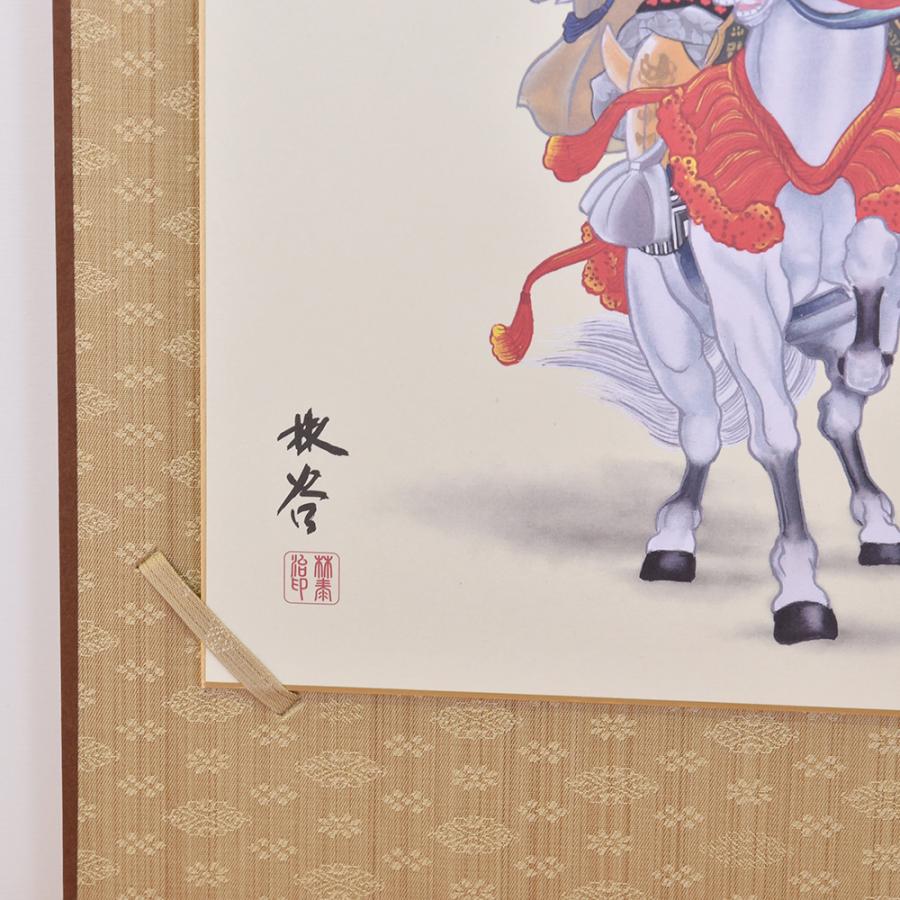 掛け軸 モダン オシャレ インテリア 五月人形 掛軸 白馬武士 武者 和モダン おしゃれ コンパクトの画像