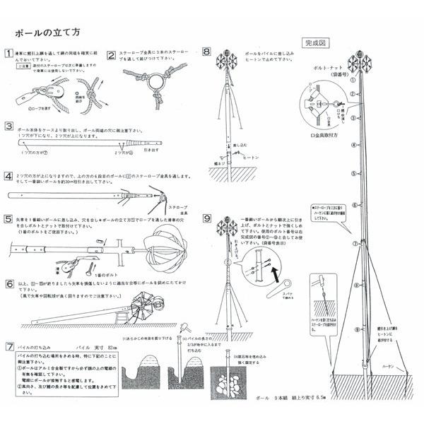 鯉のぼり 庭 園用ガーデンセット 4m7点セット 錦龍 こいのぼり 打込式ポール付き 徳永鯉のぼり_9