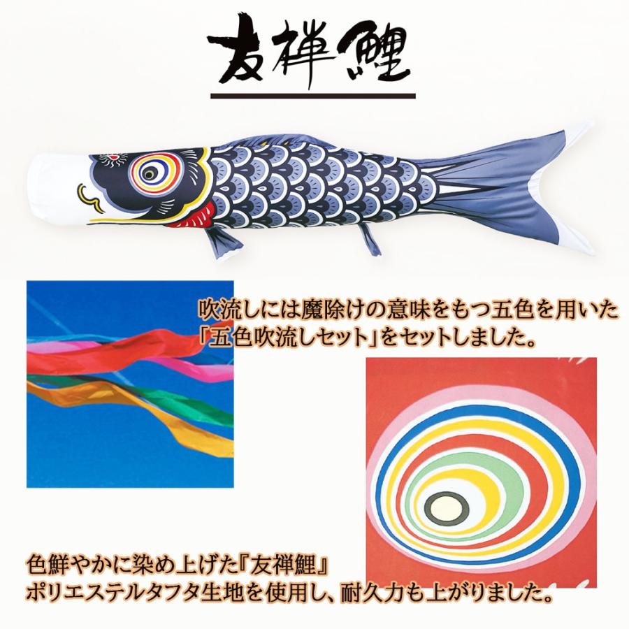 鯉のぼりこいのぼり 庭用 コンパクト にわデコ 友禅鯉 おしゃれ 簡単設置 1.2m 6点セット商品 かわいいの画像