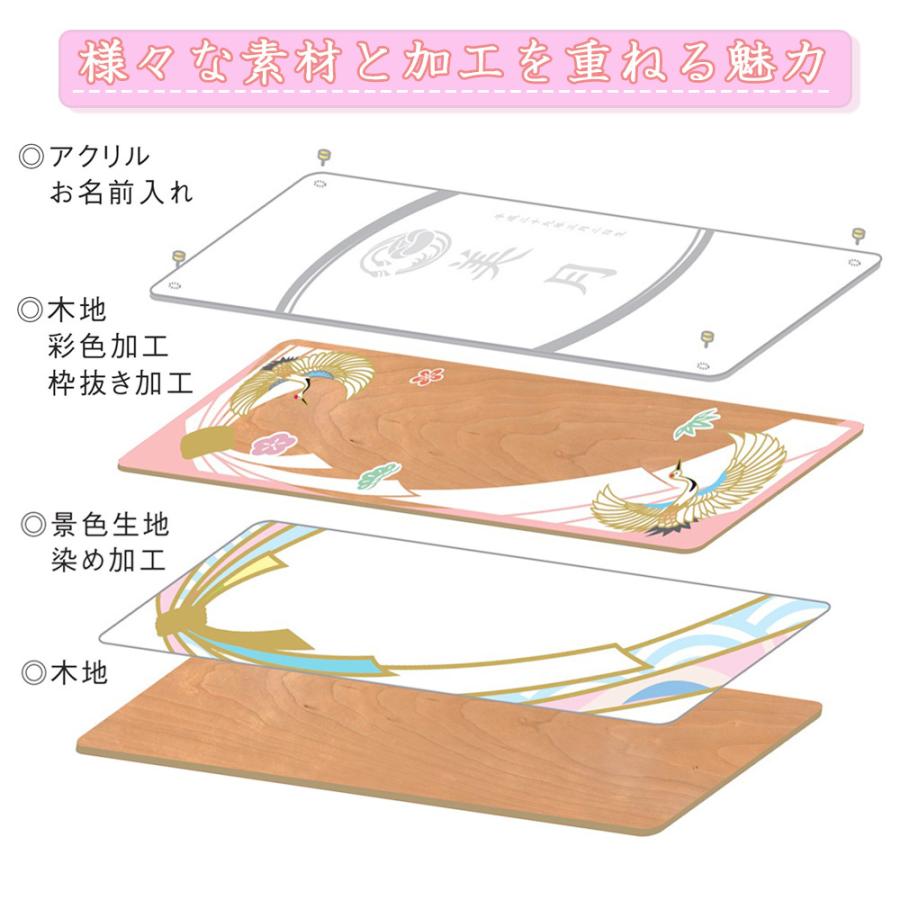 五月人形 こいのぼり お祝いに 名前飾り 短冊 色かさね -そら- コンパクト 木製 立て飾り 壁掛け おしゃれ
