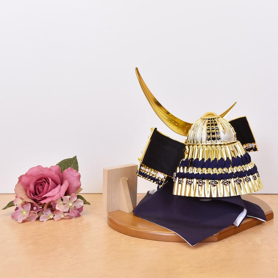 五月人形 久月 ミニ かぶと コンパクト 兜飾り 木目込み 青 緑 紫 横幅