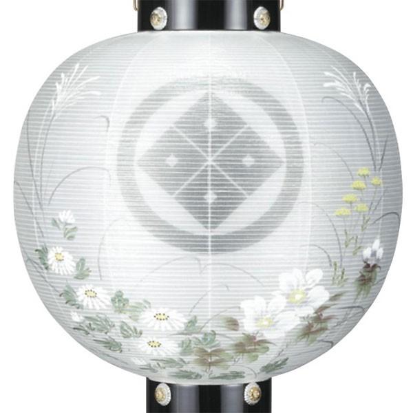 盆提灯 コンパクト ちょうちん 提灯 初盆 家紋入 門提灯 丸絹二重絵 13号 電源コード式 8324-13-070l 2025の画像