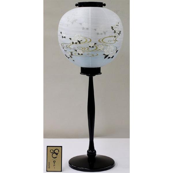 盆提灯 盆ちょうちん 山本寛斎 星灯り 水牡丹 絹二重絵入 電気コード式