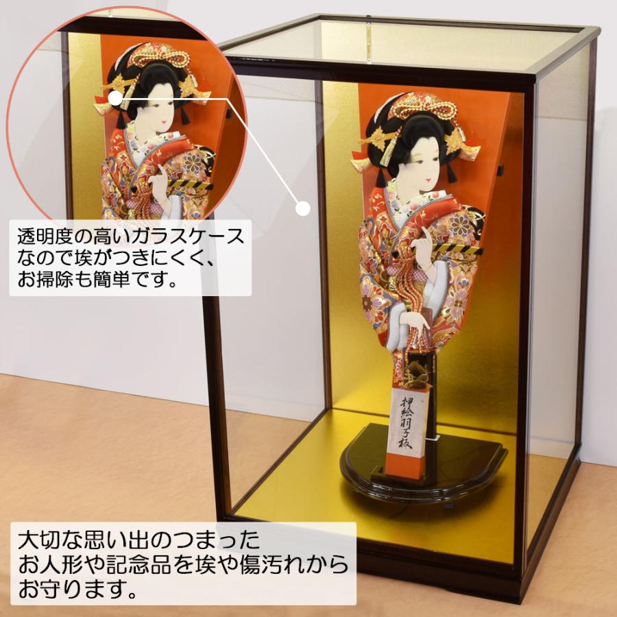 人形ケース ガラス人形ケース 幅 間口45奥行40高70cm(ガラス寸法）内