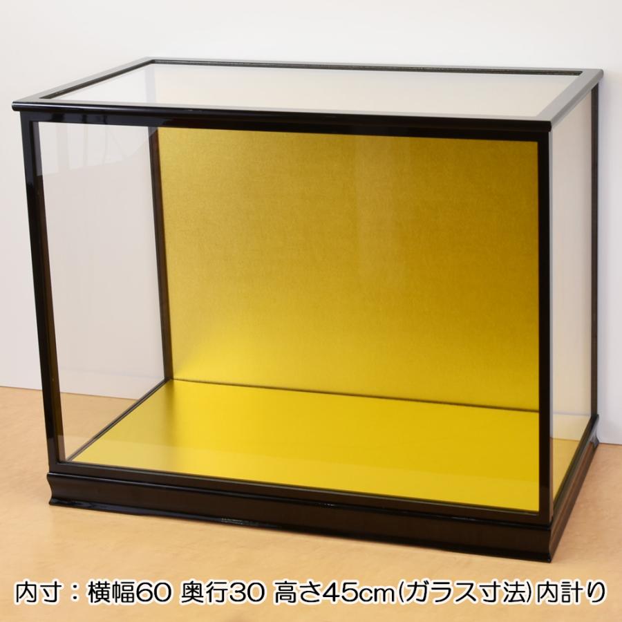 【新品未使用】ガラス製ディスプレイケース クリア　日本人形　金色 人形ケース ガラス人形ケース 幅 間口60奥行30高45cm(ガラス寸法）内